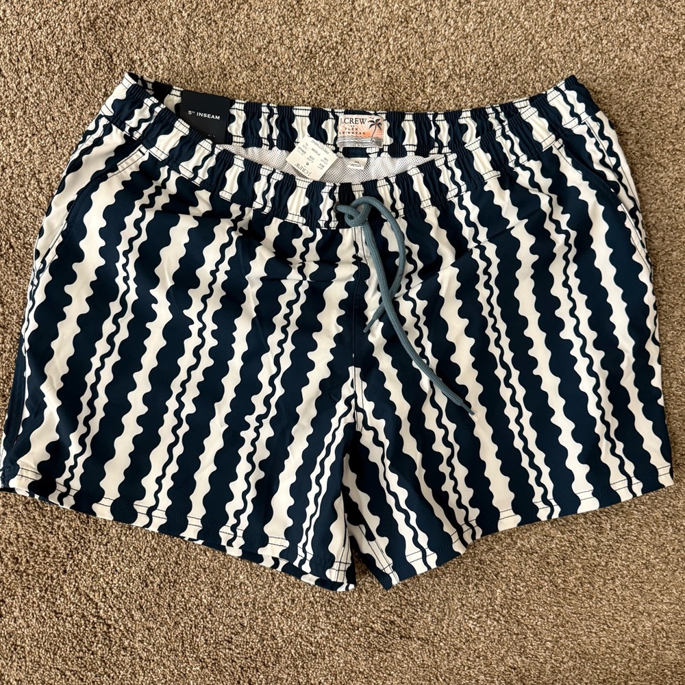 J crew mens xl swim trunk 5” nwt
